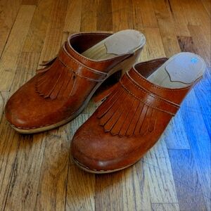 Women's Sandgrens Brown Leather Clogs